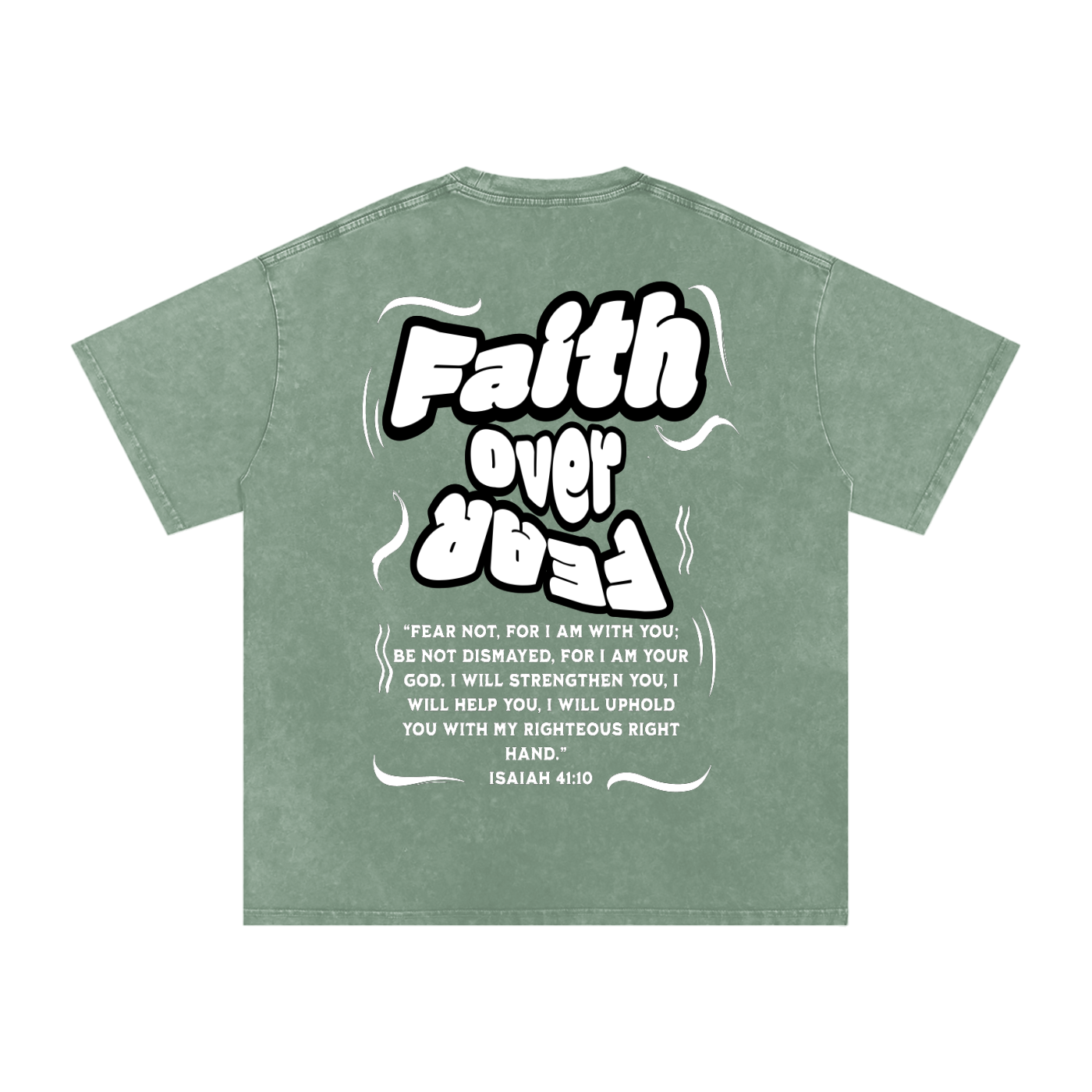 Faith over Fear Acid Wash Oversize T-Shirt - 250 GSM