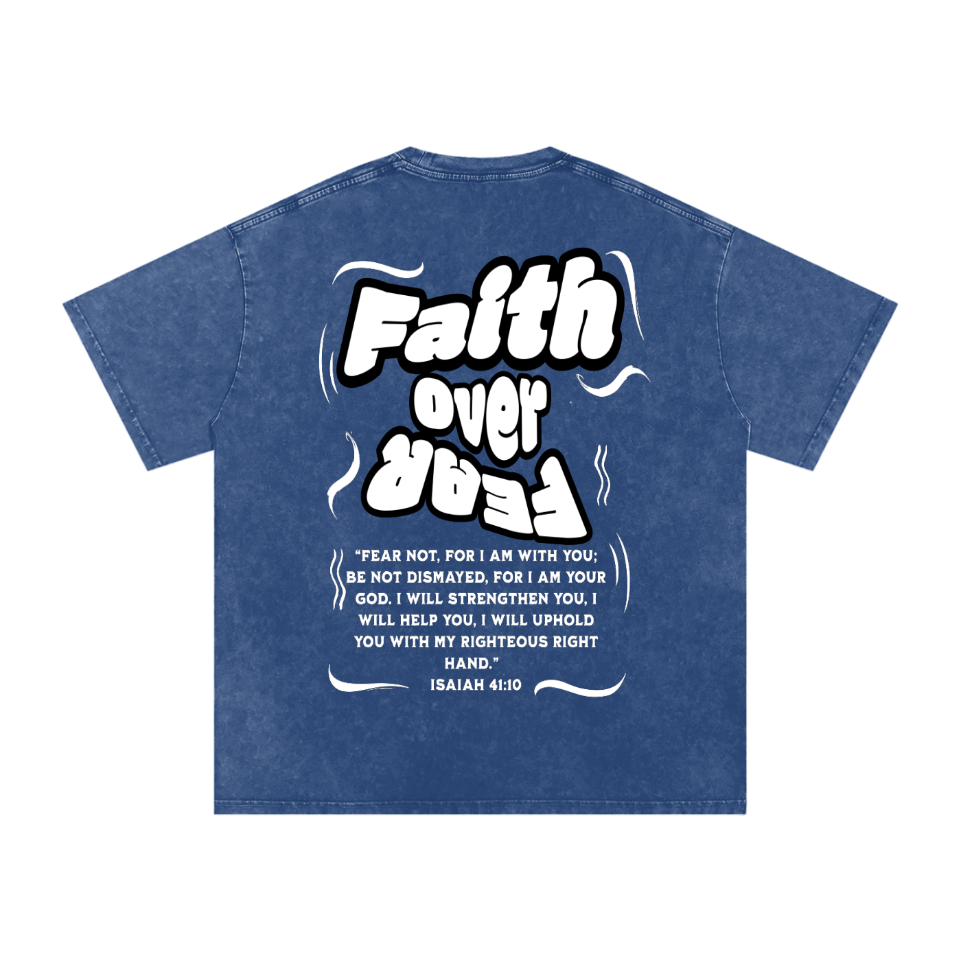 Faith over Fear Acid Wash Oversize T-Shirt - 250 GSM