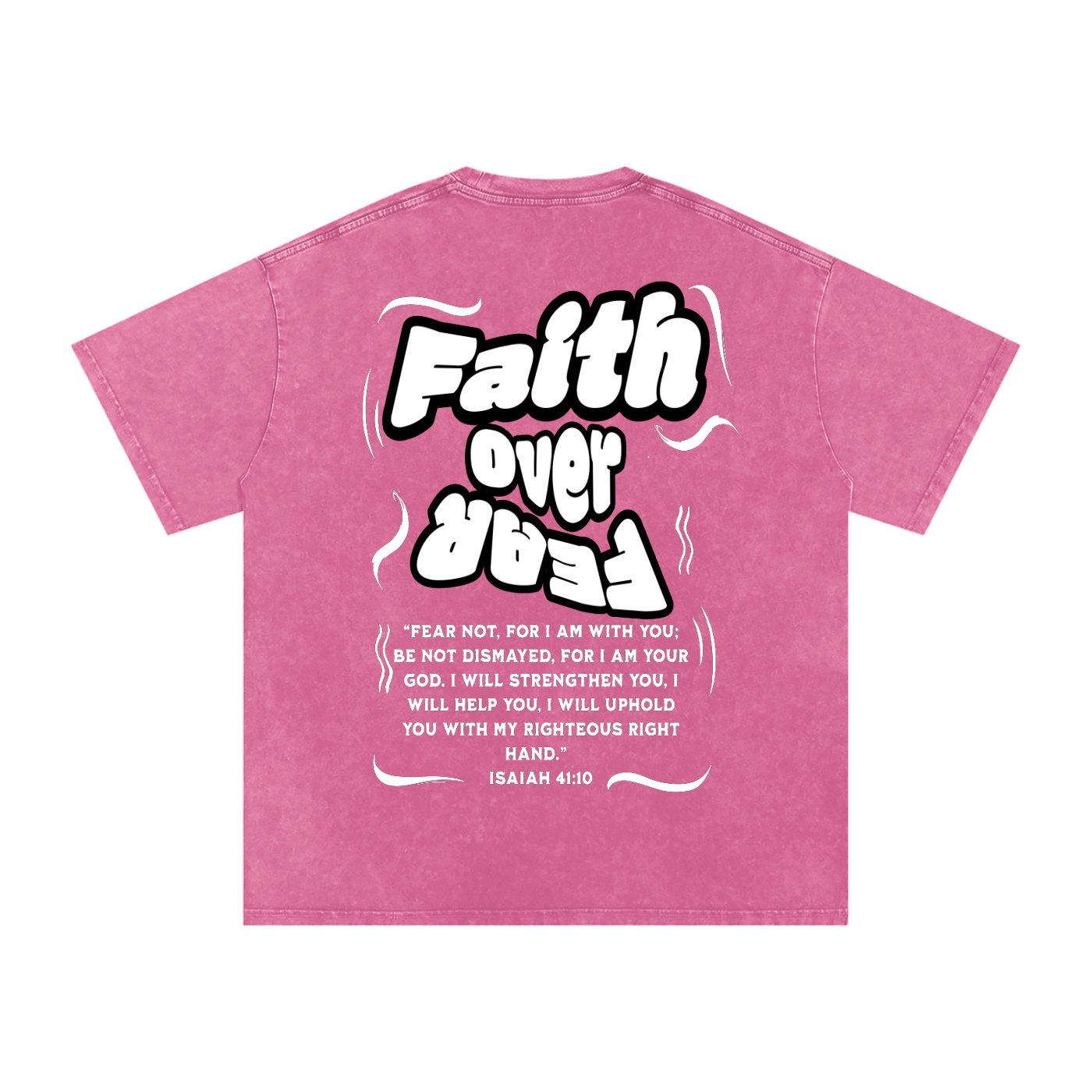 Faith over Fear Acid Wash Oversize T-Shirt - 250 GSM
