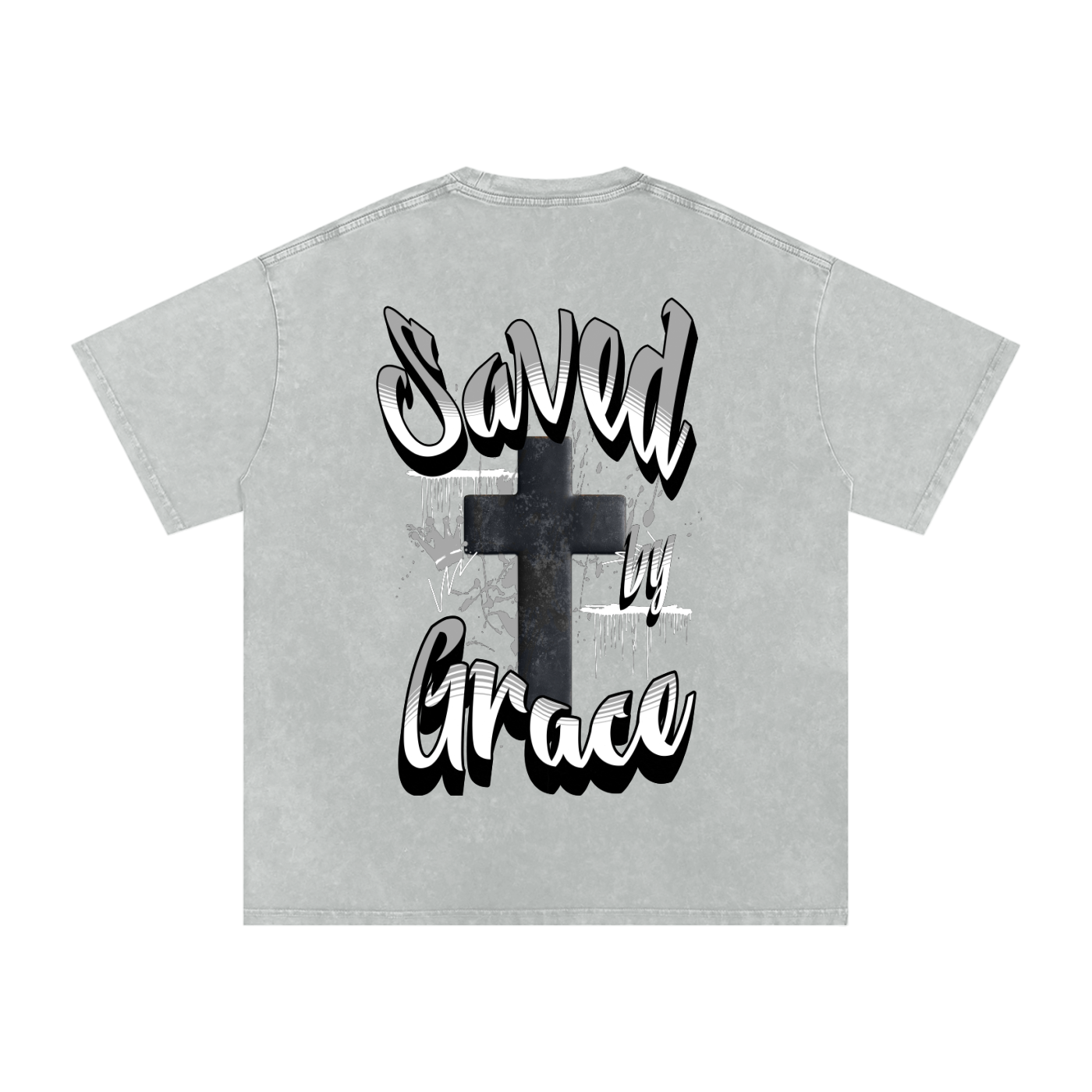 Saved by Grace Acid Wash Oversize T-Shirt - 250 GSM