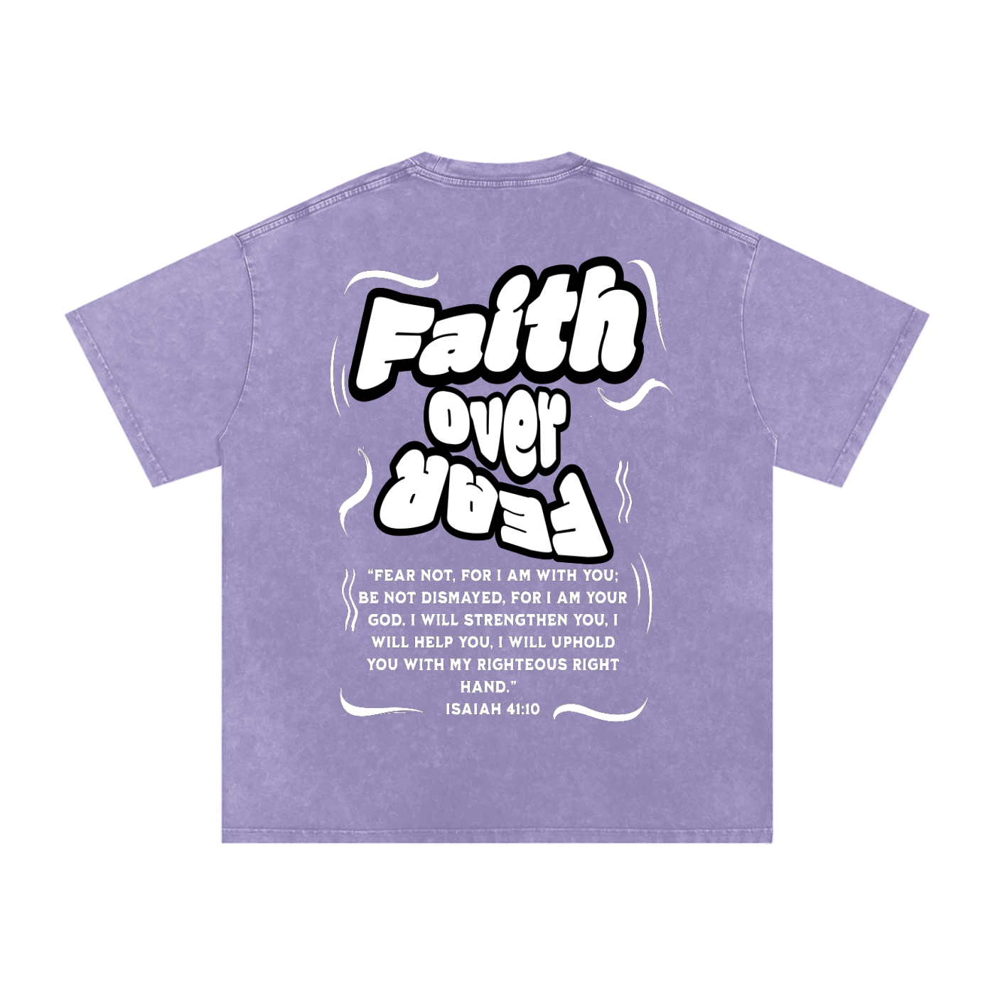 Faith over Fear Acid Wash Oversize T-Shirt - 250 GSM