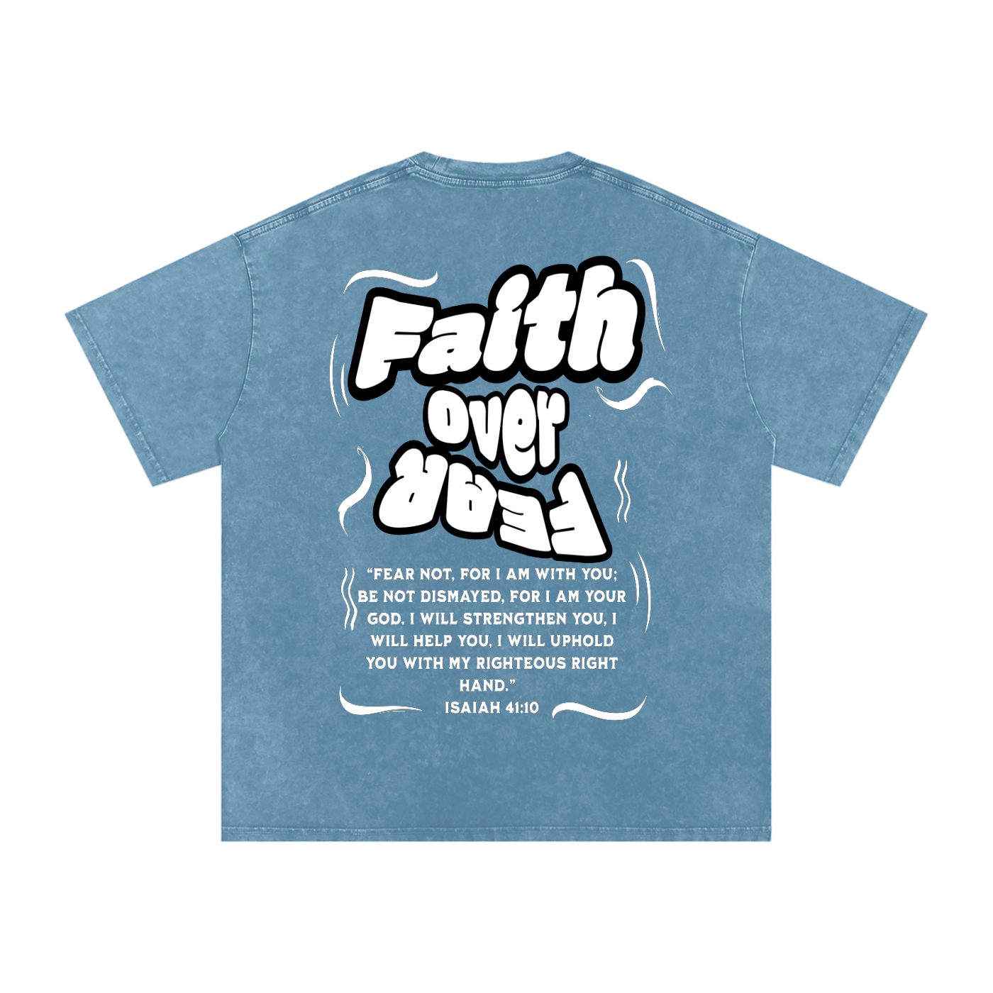 Faith over Fear Acid Wash Oversize T-Shirt - 250 GSM