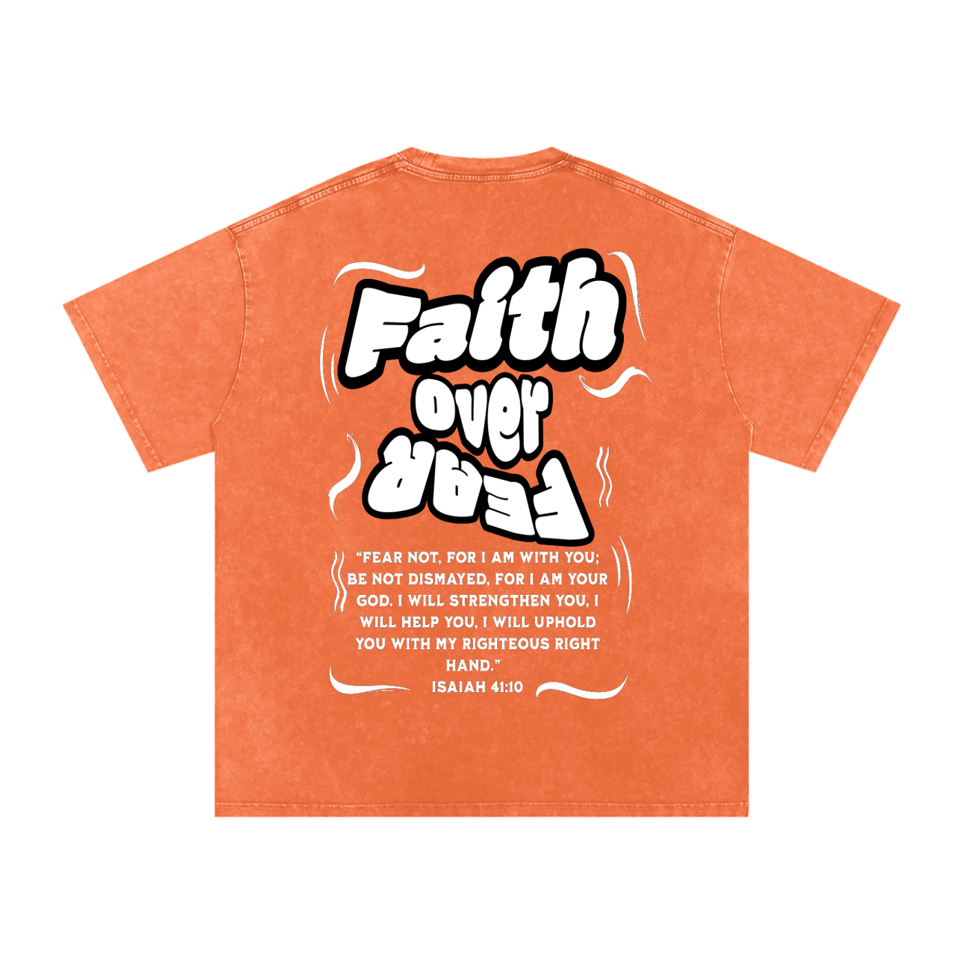 Faith over Fear Acid Wash Oversize T-Shirt - 250 GSM