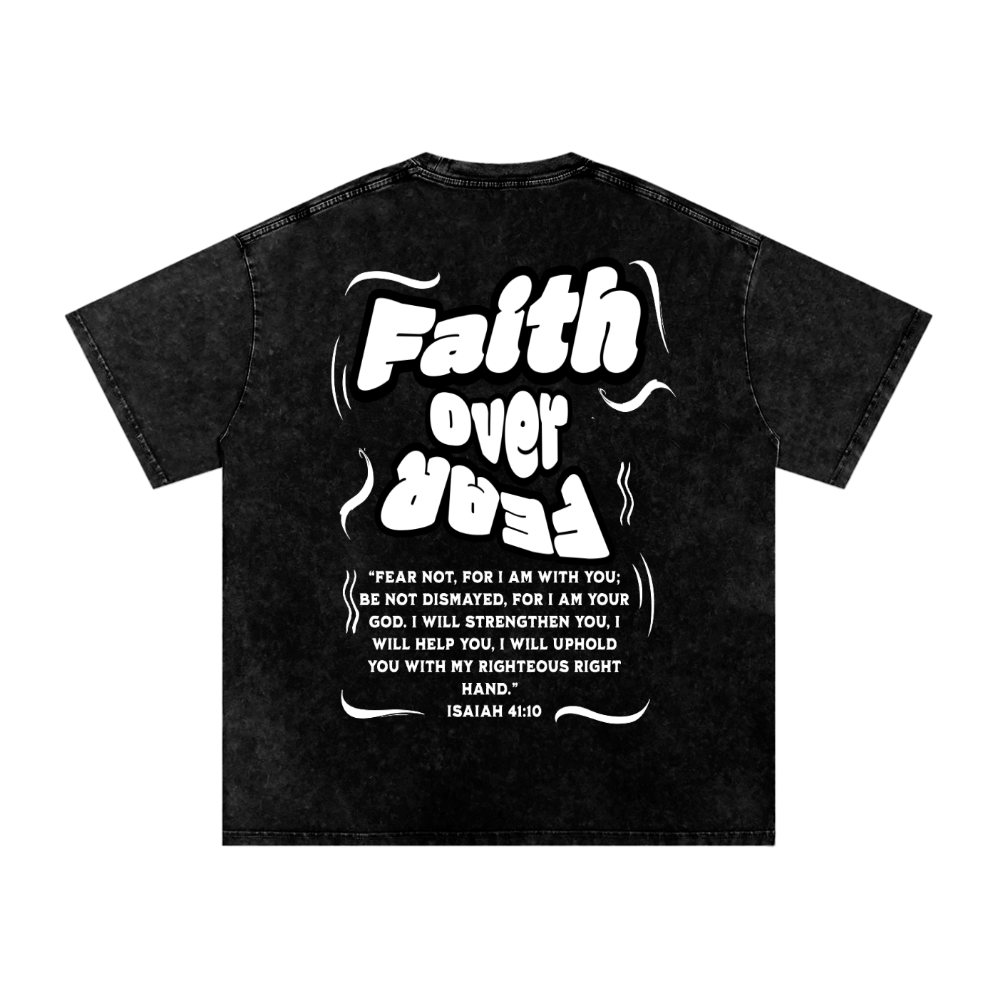 Faith over Fear Acid Wash Oversize T-Shirt - 250 GSM