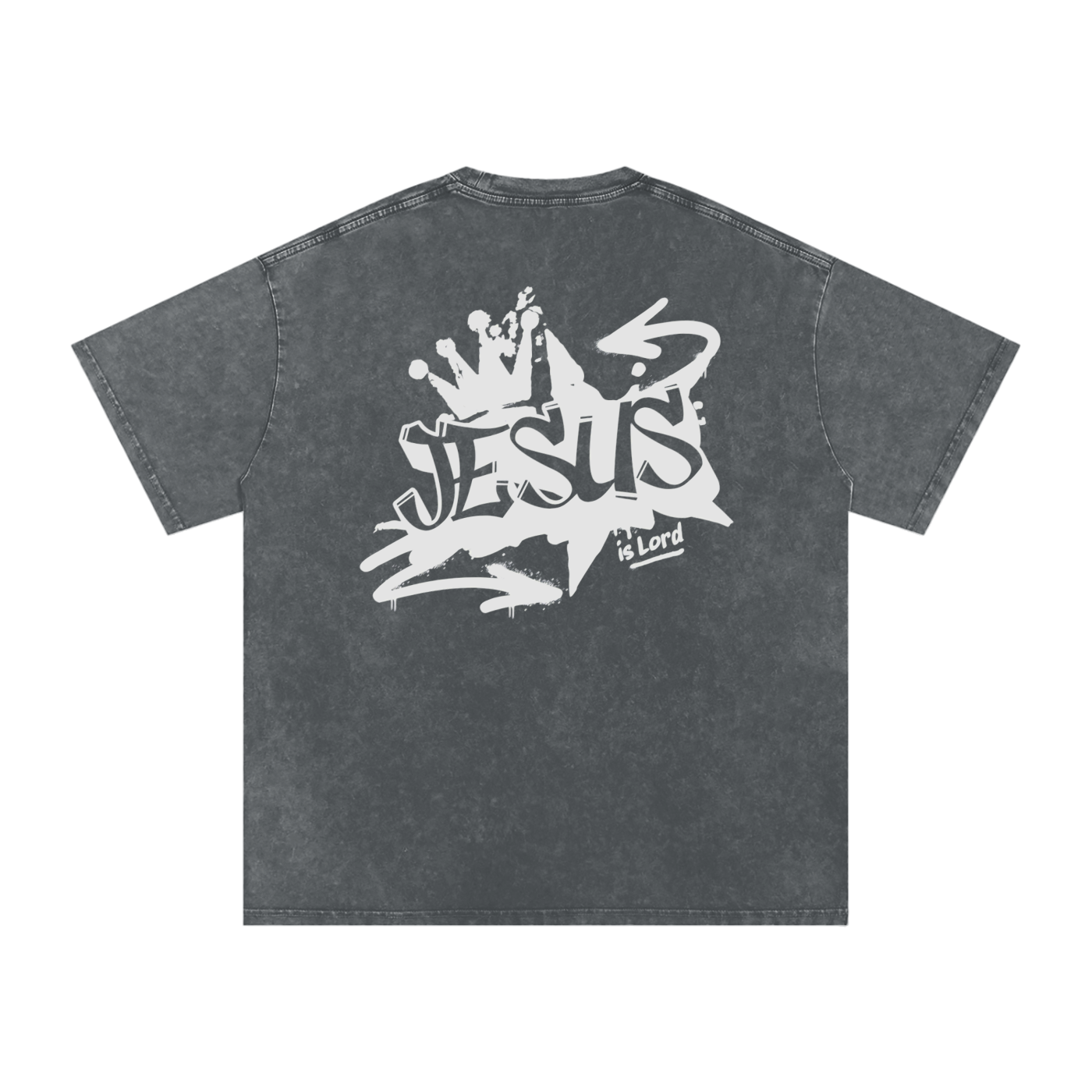 Jesus is Lord Acid Wash Oversize T-Shirt - 250 GSM