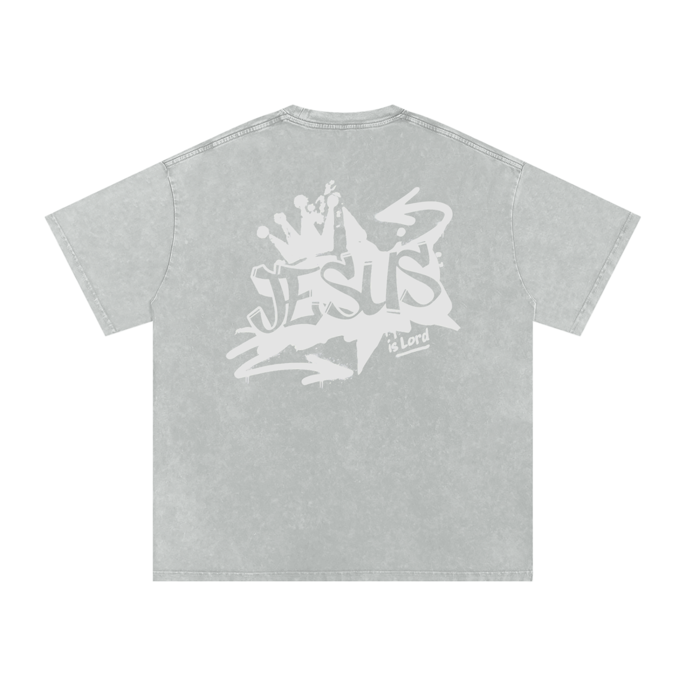 Jesus is Lord Acid Wash Oversize T-Shirt - 250 GSM