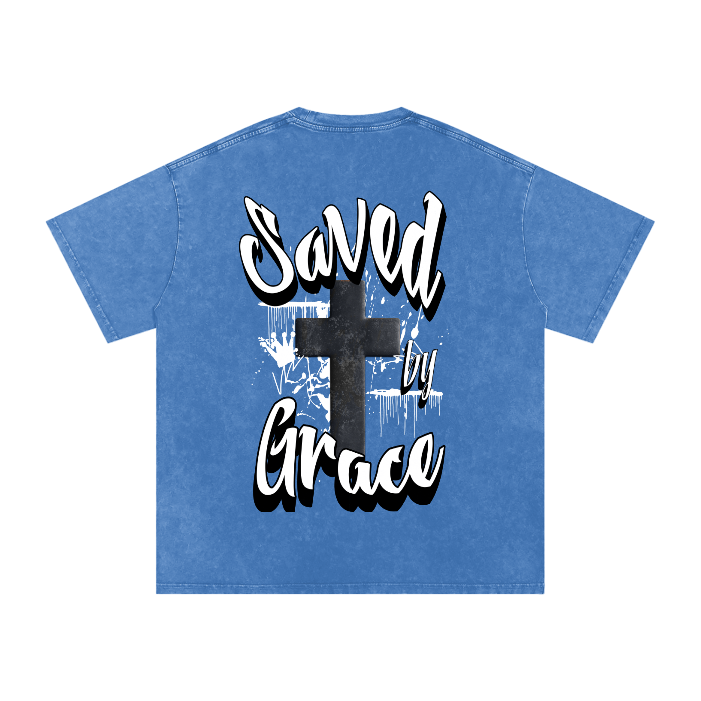 Saved by Grace Acid Wash Oversize T-Shirt - 250 GSM