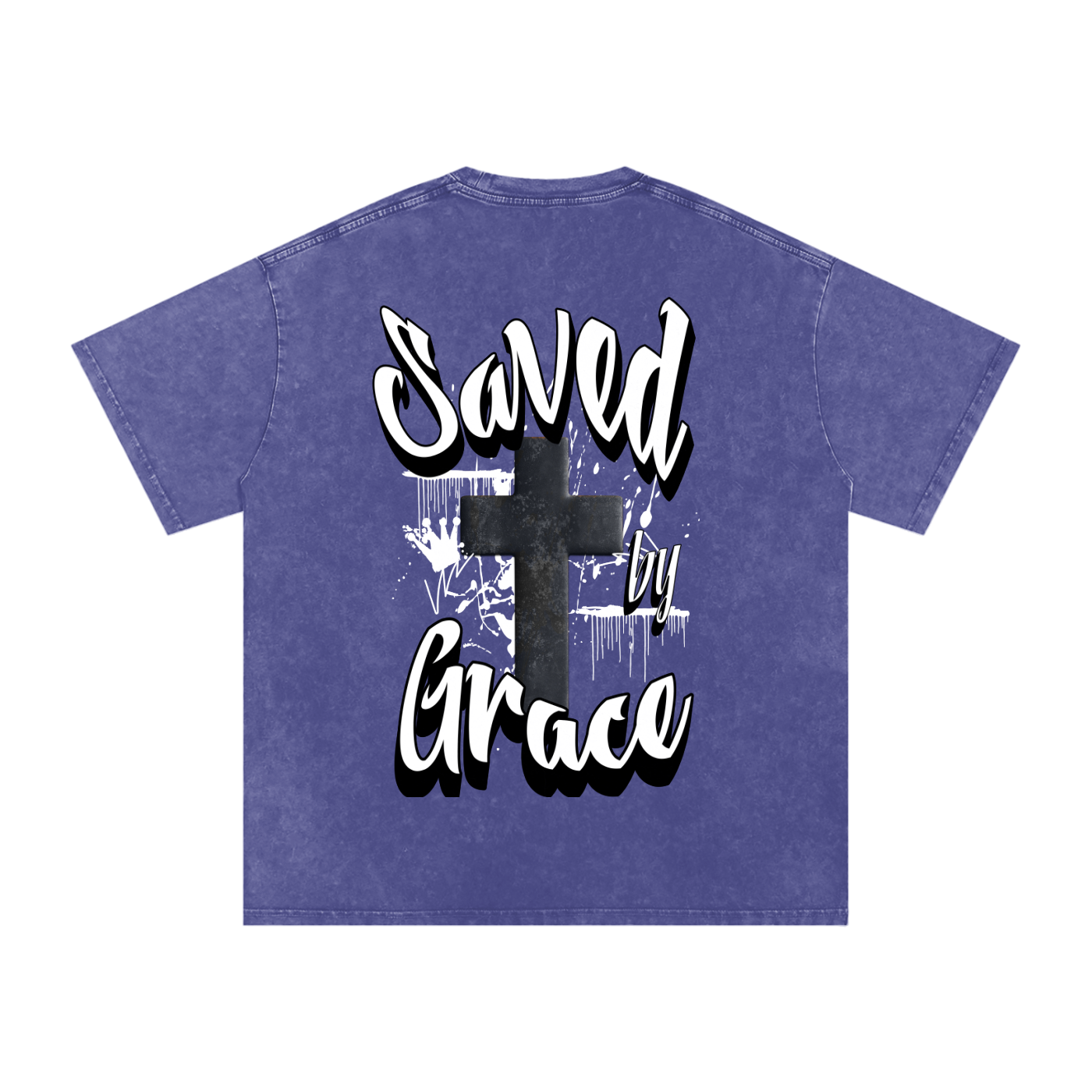 Saved by Grace Acid Wash Oversize T-Shirt - 250 GSM