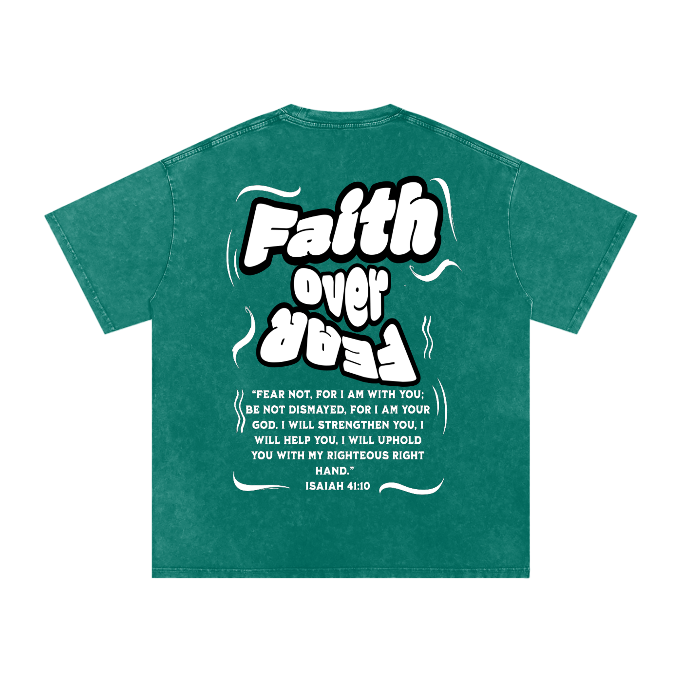 Faith over Fear Acid Wash Oversize T-Shirt - 250 GSM