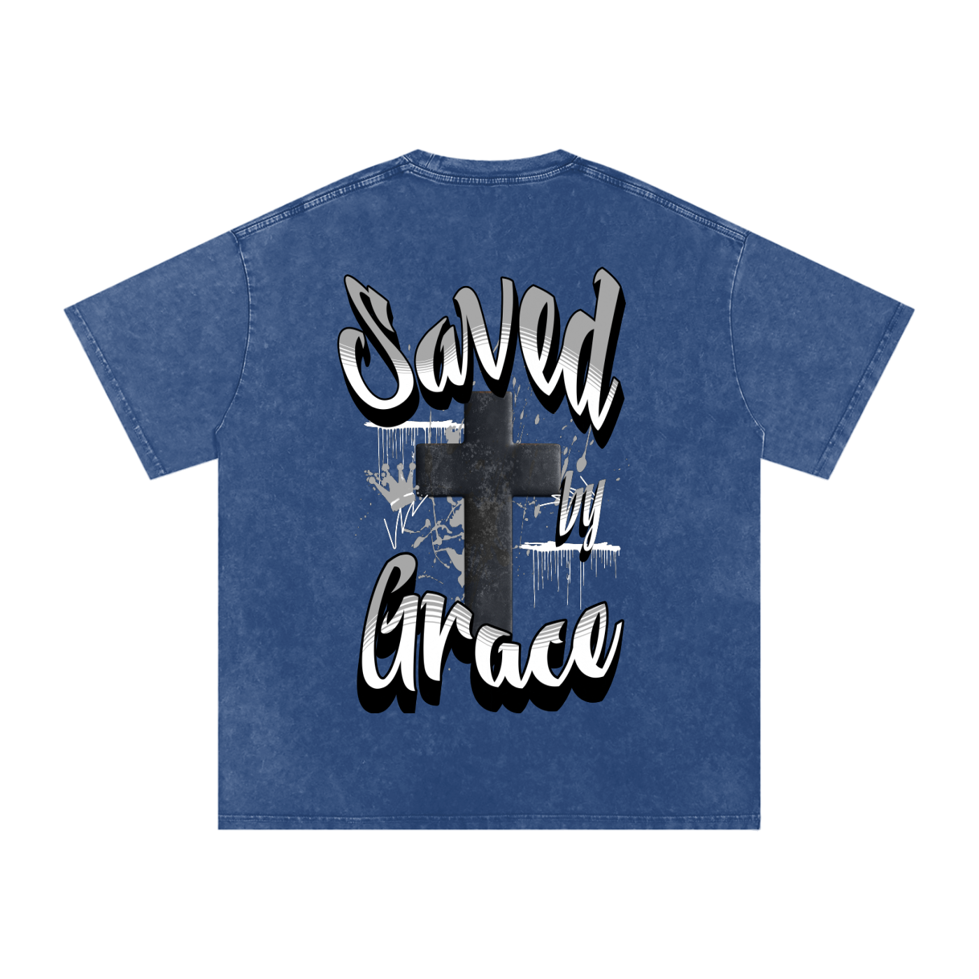 Saved by Grace Acid Wash Oversize T-Shirt - 250 GSM