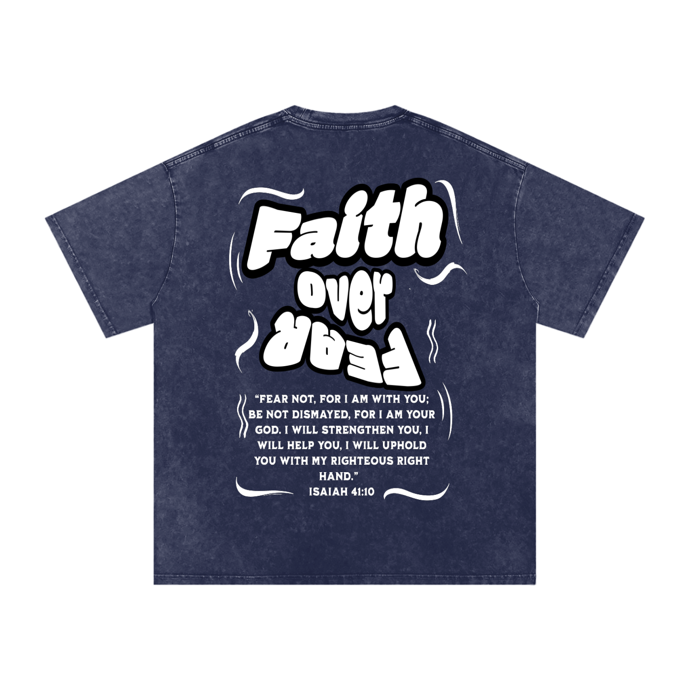 Faith over Fear Acid Wash Oversize T-Shirt - 250 GSM