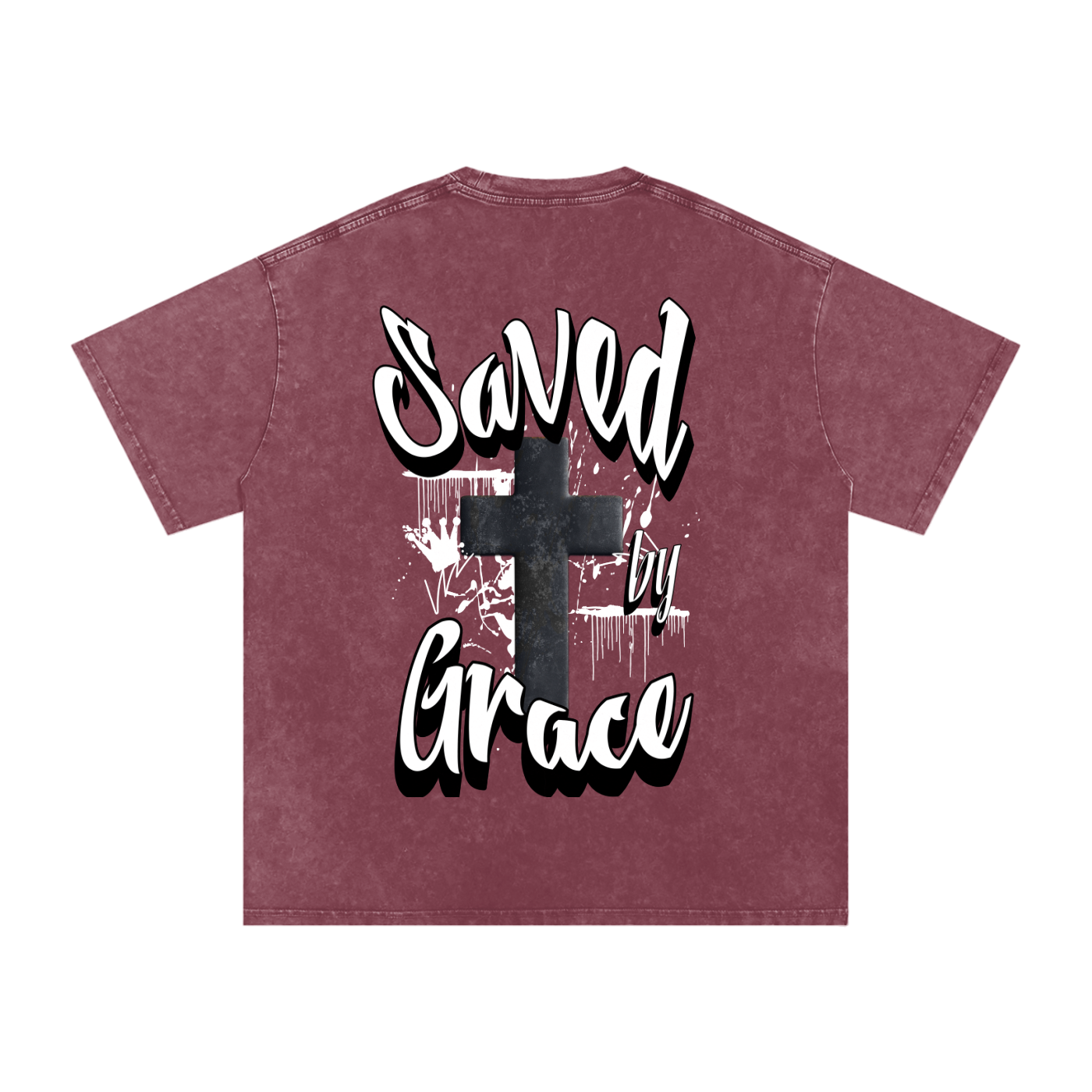 Saved by Grace Acid Wash Oversize T-Shirt - 250 GSM