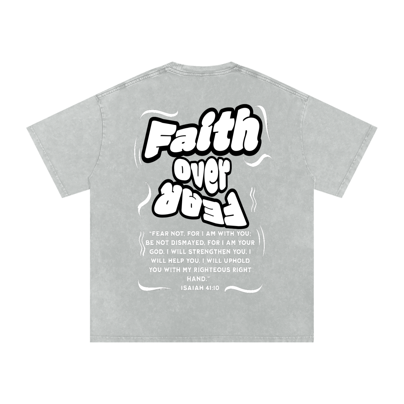Faith over Fear Acid Wash Oversize T-Shirt - 250 GSM