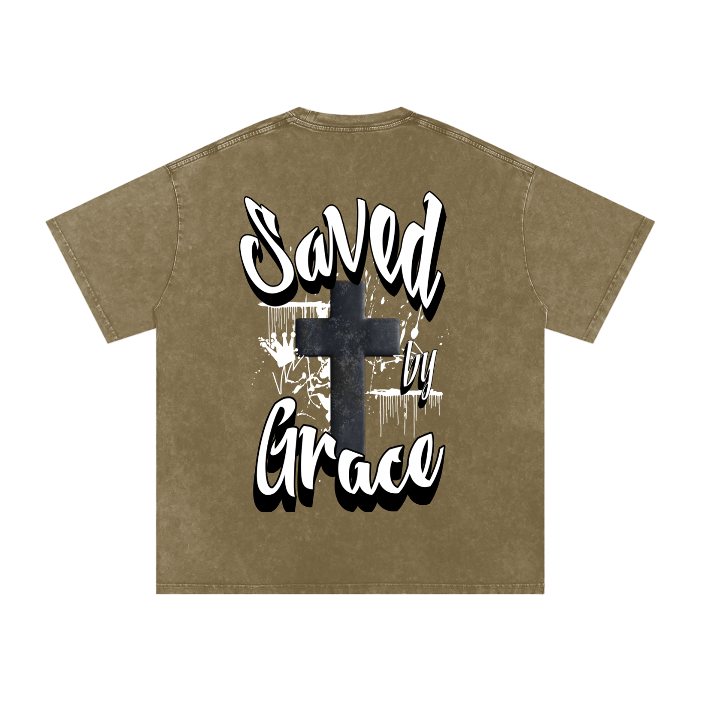 Saved by Grace Acid Wash Oversize T-Shirt - 250 GSM