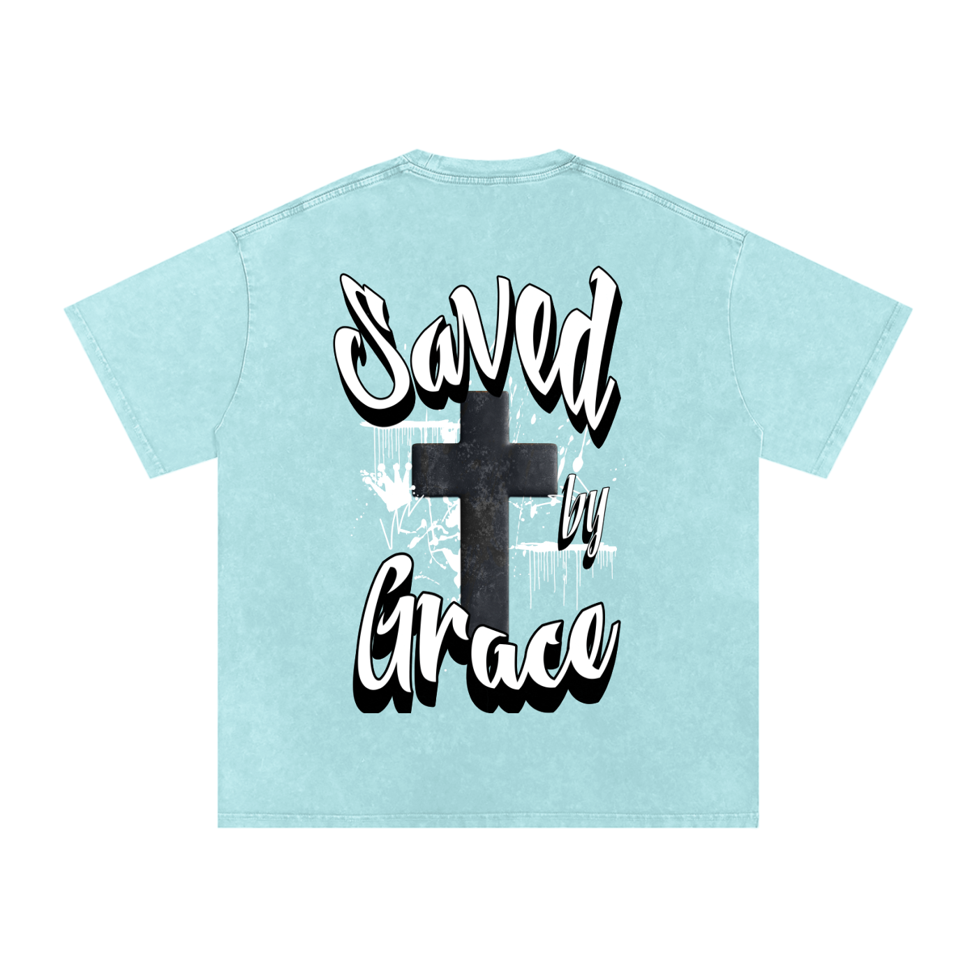 Saved by Grace Acid Wash Oversize T-Shirt - 250 GSM