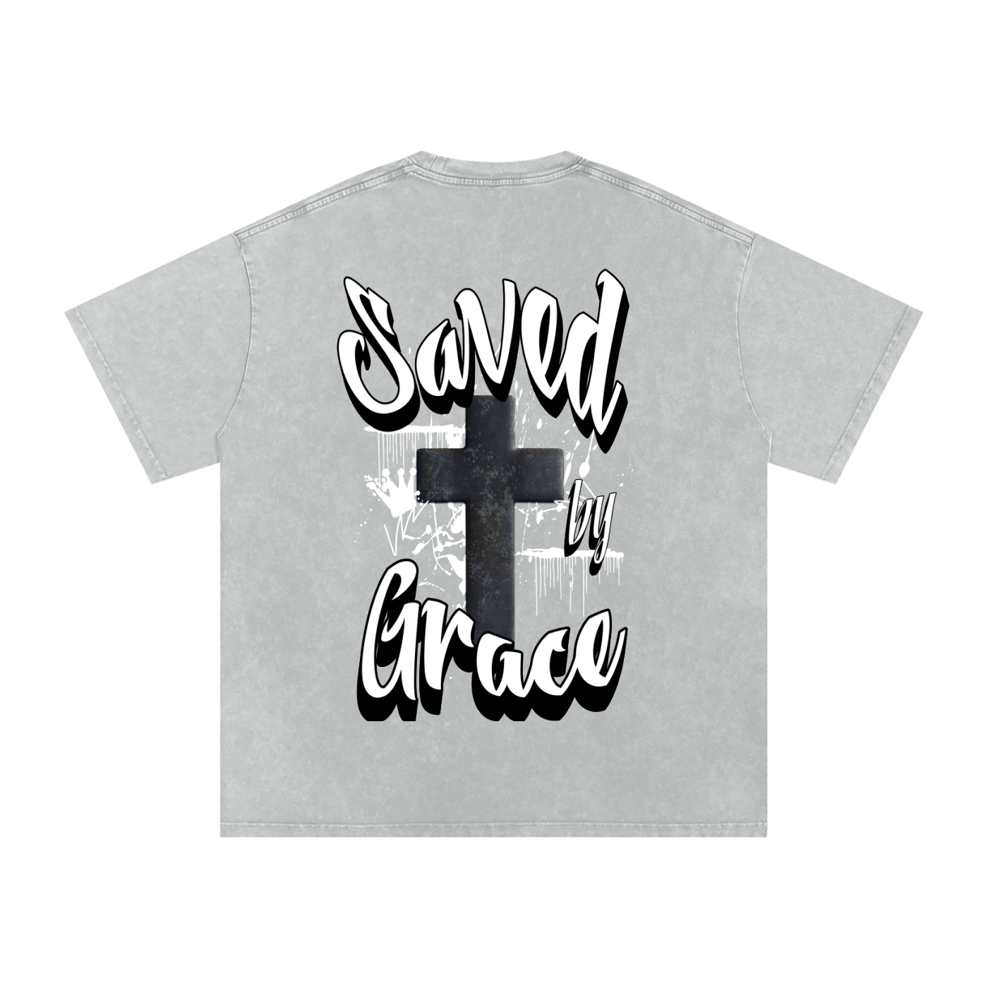 Saved by Grace Acid Wash Oversize T-Shirt - 250 GSM