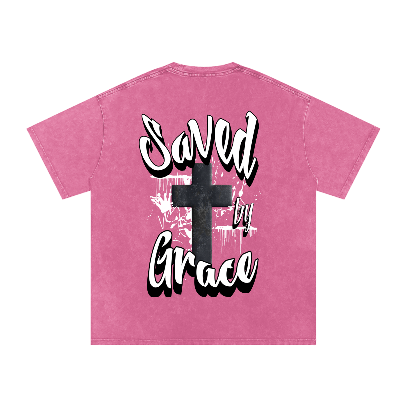 Saved by Grace Acid Wash Oversize T-Shirt - 250 GSM