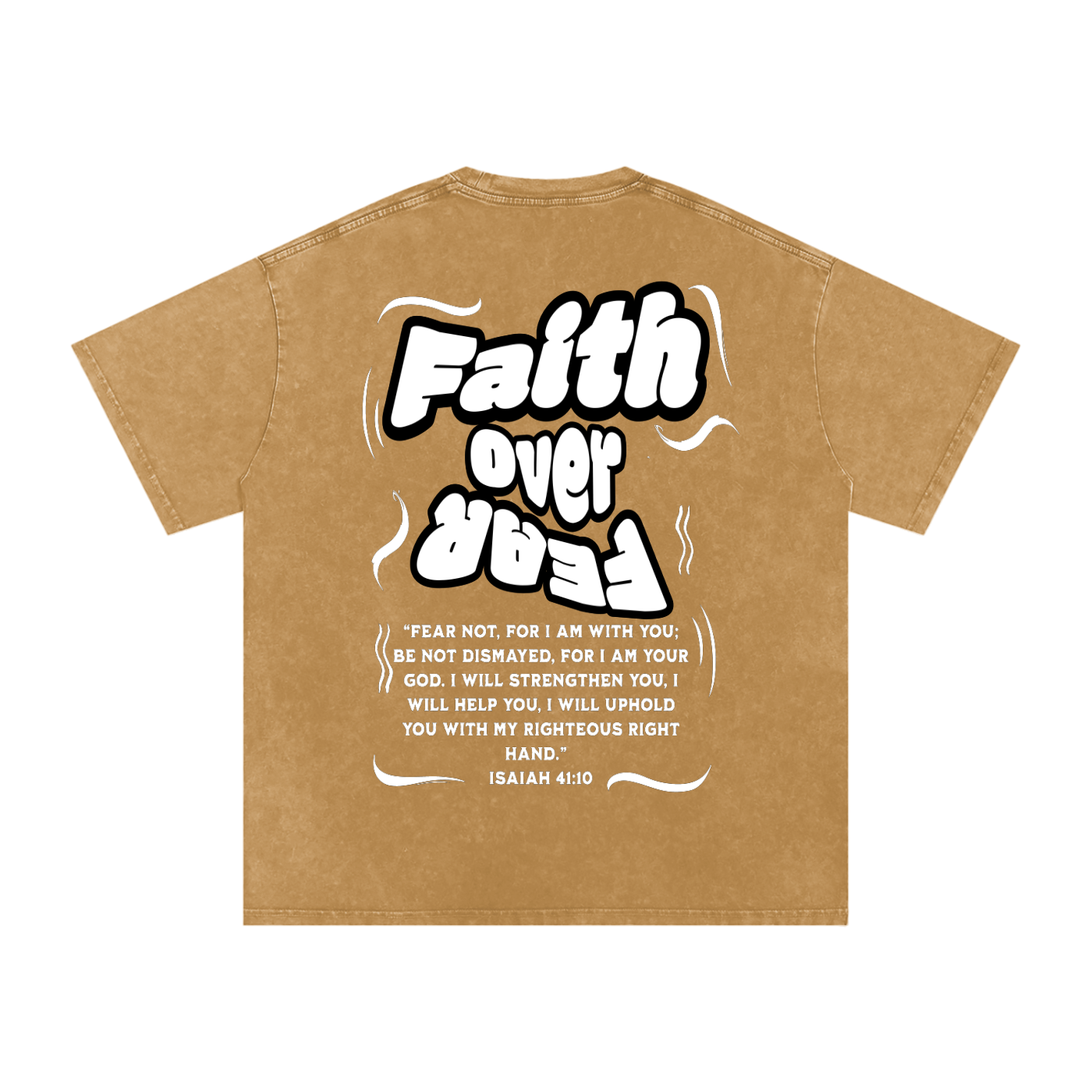 Faith over Fear Acid Wash Oversize T-Shirt - 250 GSM