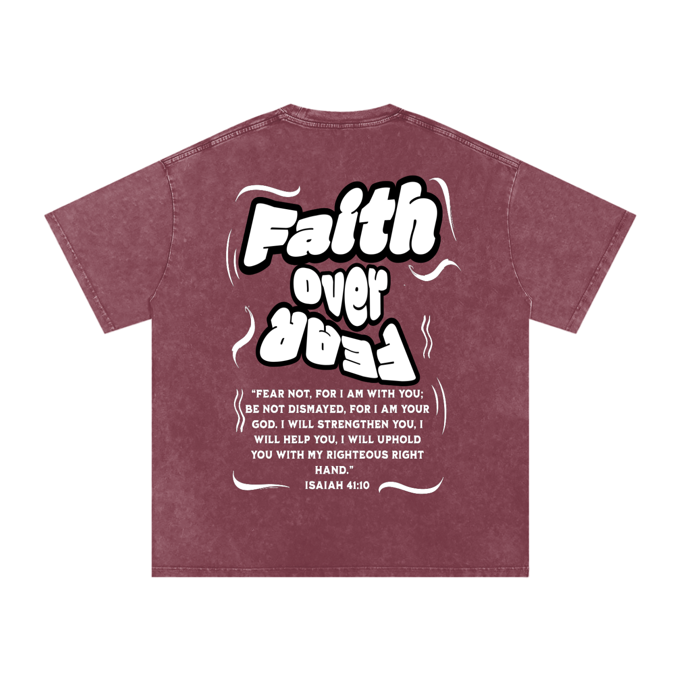 Faith over Fear Acid Wash Oversize T-Shirt - 250 GSM