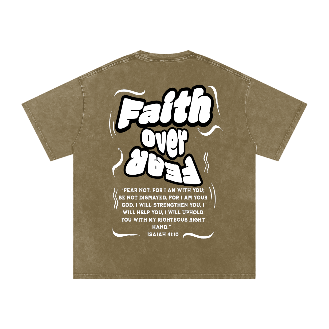 Faith over Fear Acid Wash Oversize T-Shirt - 250 GSM