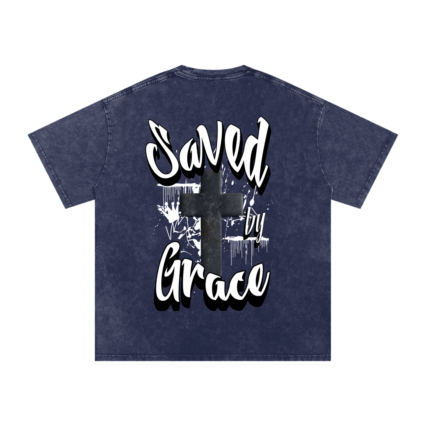 Saved by Grace Acid Wash Oversize T-Shirt - 250 GSM