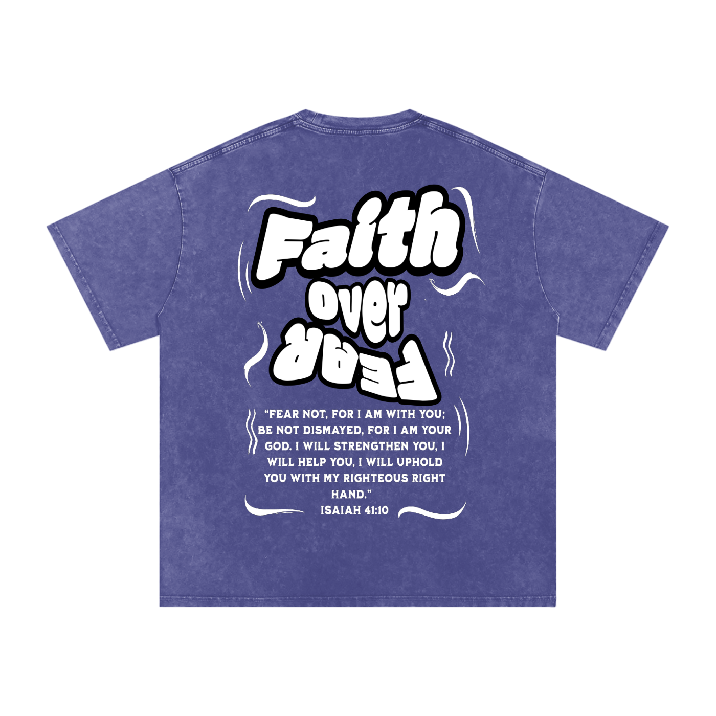 Faith over Fear Acid Wash Oversize T-Shirt - 250 GSM
