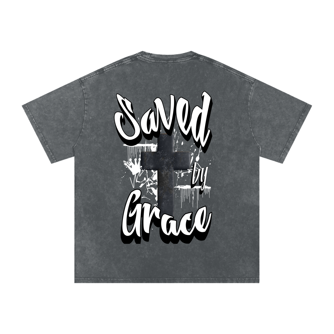 Saved by Grace Acid Wash Oversize T-Shirt - 250 GSM