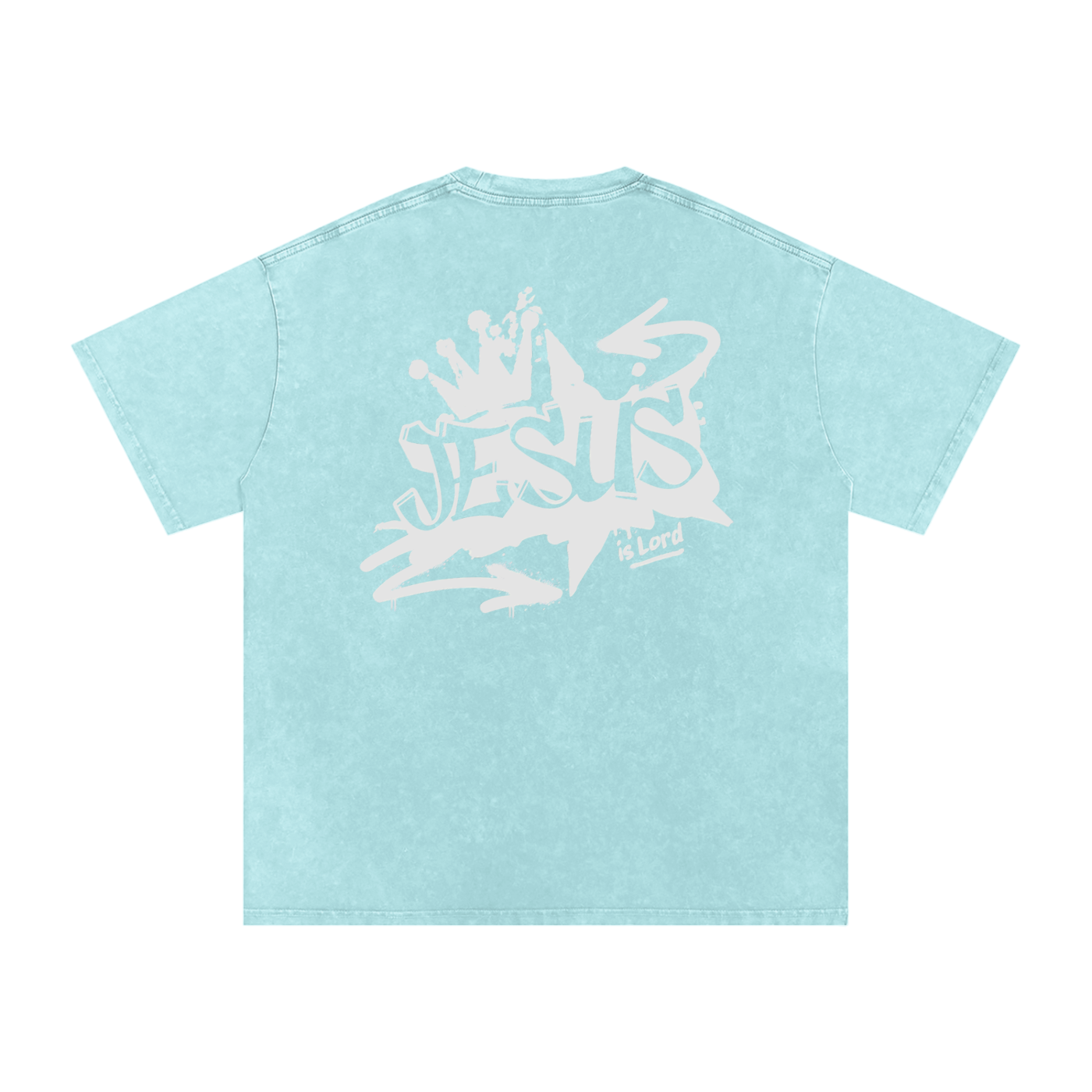 Jesus is Lord Acid Wash Oversize T-Shirt - 250 GSM