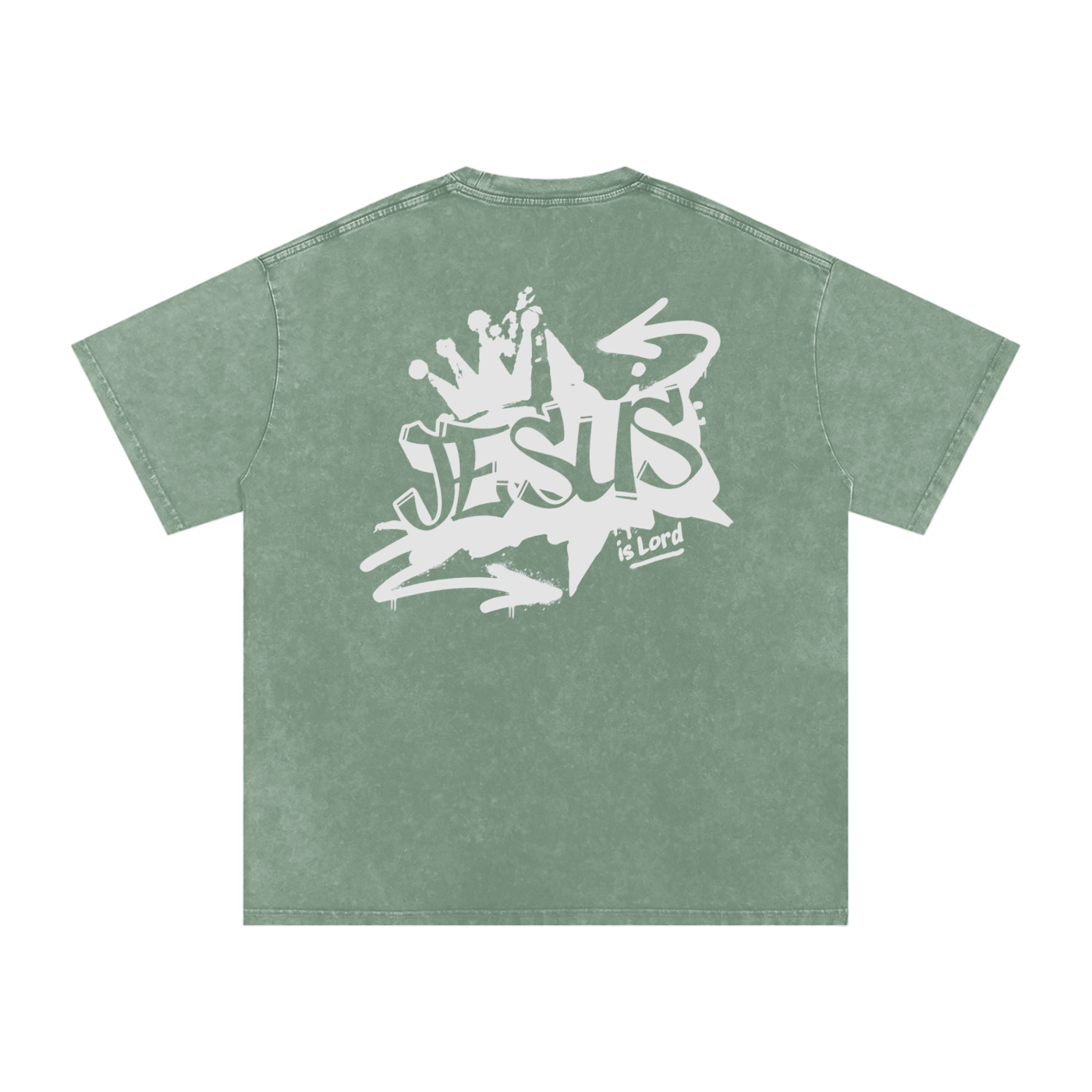 Jesus is Lord Acid Wash Oversize T-Shirt - 250 GSM