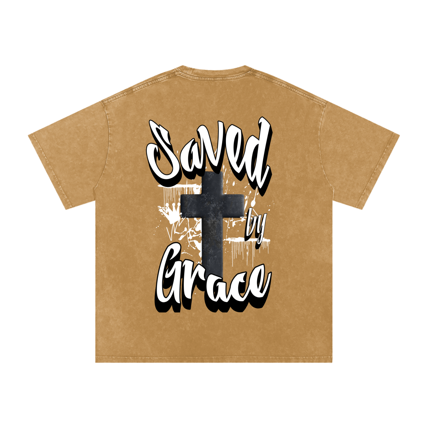 Saved by Grace Acid Wash Oversize T-Shirt - 250 GSM