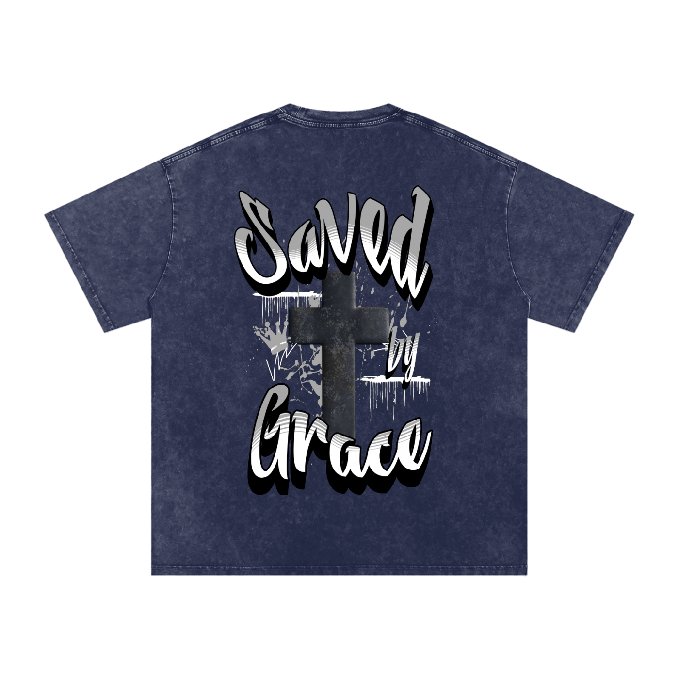 Saved by Grace Acid Wash Oversize T-Shirt - 250 GSM
