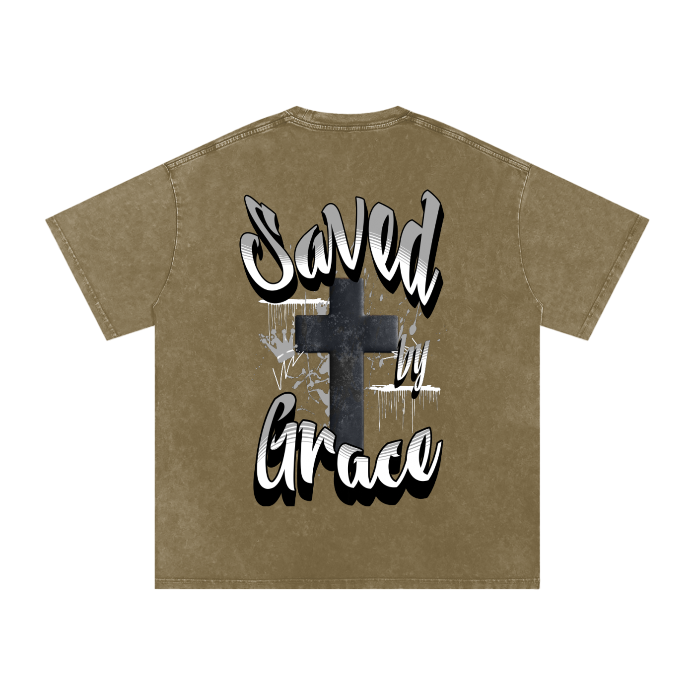 Saved by Grace Acid Wash Oversize T-Shirt - 250 GSM