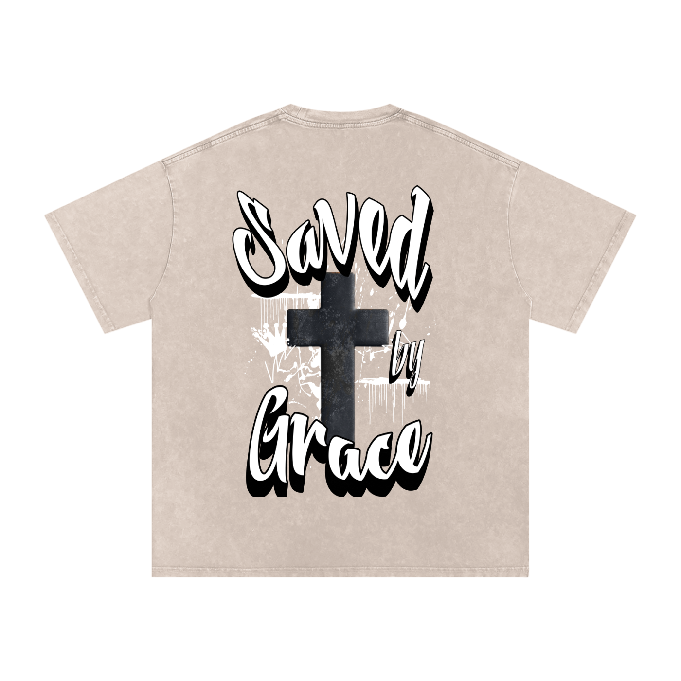 Saved by Grace Acid Wash Oversize T-Shirt - 250 GSM
