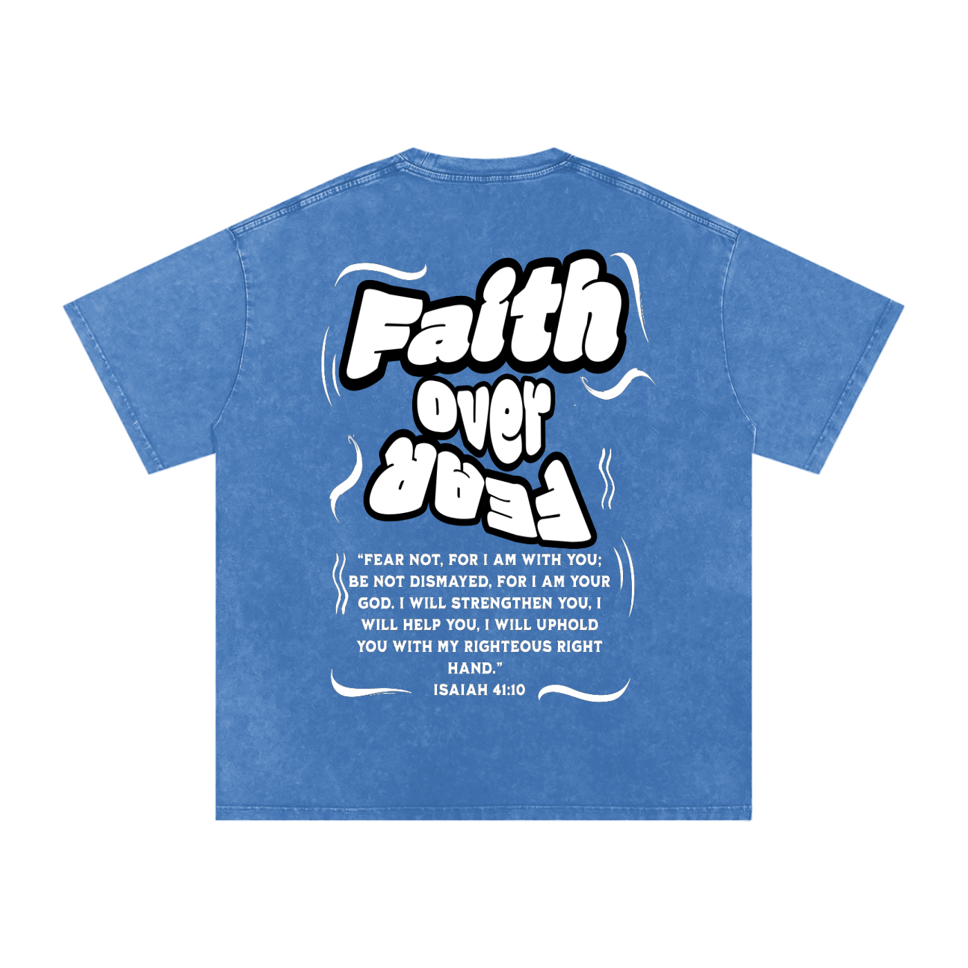 Faith over Fear Acid Wash Oversize T-Shirt - 250 GSM